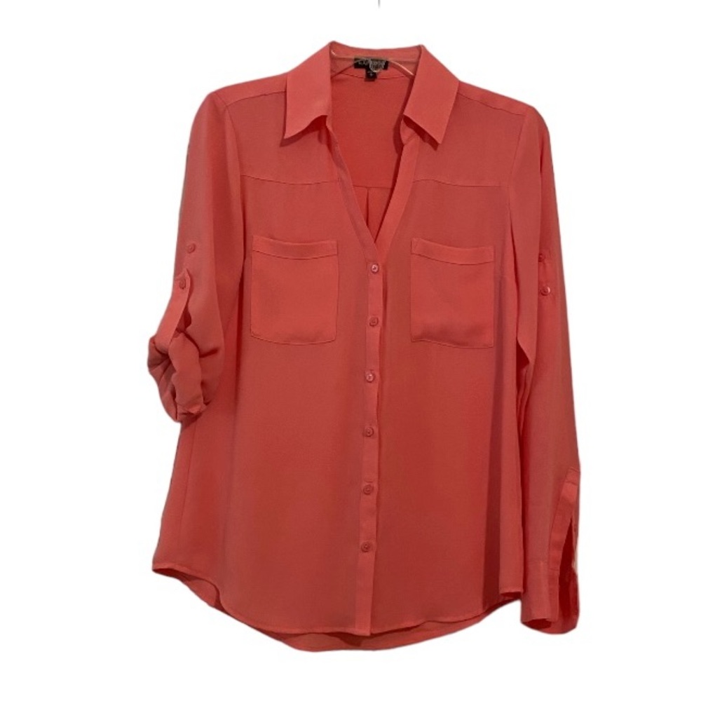 Express V-neck button down shirt.
